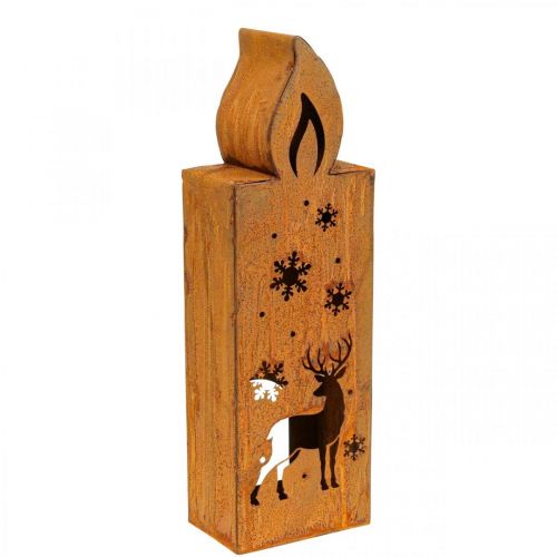 Arbatos lemputės laikiklis Kalėdinė patina elnio žvakė 35x11cm