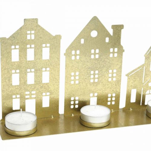 daiktų Žvakidė Kalėdinės lemputės Deco Houses Gold 52×12cm