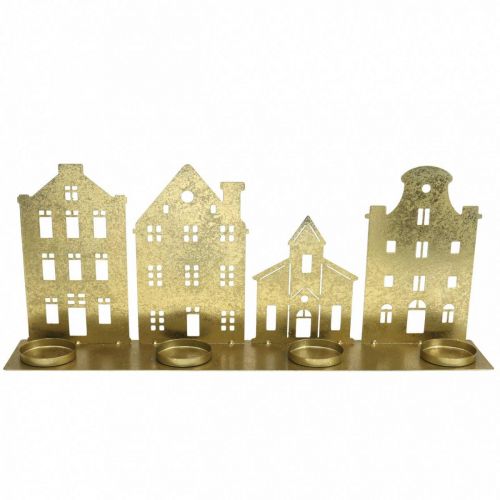 Floristik24 Žvakidė Kalėdinės lemputės Deco Houses Gold 52×12cm