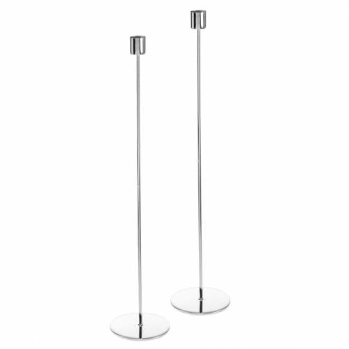 Floristik24 Metalinių žvakidžių rinkinys žvakėms sidabras Ø2.2cm H31cm 2vnt.
