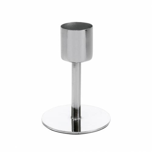 Floristik24 Metalinis žvakidžių rinkinys kūginėms žvakėms sidabras Ø2,2cm H7,3cm 4 vnt.