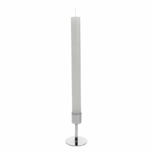 Floristik24 Metalinis žvakidžių rinkinys kūginėms žvakėms sidabras Ø2,2cm H7,3cm 4 vnt.