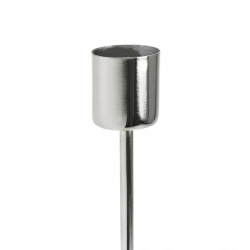 daiktų Metalinis žvakidžių rinkinys kūginėms žvakėms sidabras Ø2.2cm H28cm 2vnt.