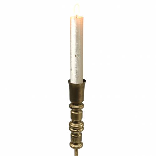 Floristik24 Vintage stiliaus žvakių laikiklis žalvario spalvos metalas Ø12,5cm H49cm