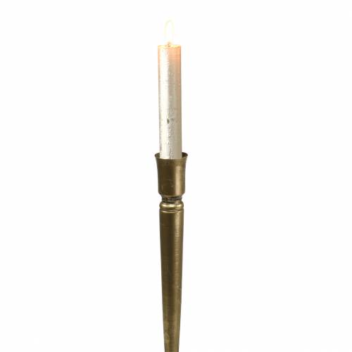 Floristik24 Žvakidė žalvario spalvos metalo senovinė išvaizda Ø8cm H53,5cm