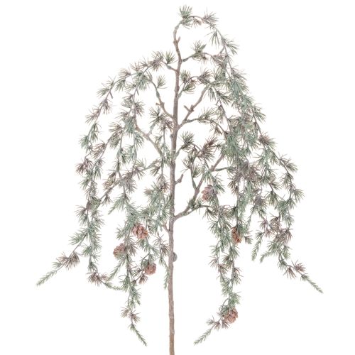 Dirbtinė pušies šaka su kankorėžiais, dekoratyvinė pušies šaka, dirbtinė, 80 cm, 3 vnt.
