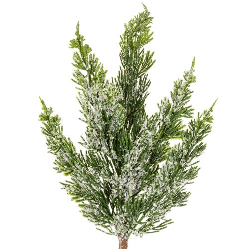 Dirbtiniu sniegu padengta pušies šaka gėlių kompozicijoms ir Advento dekoracijoms, 40 cm, 3 vnt. pirkti | Floristik24.lt