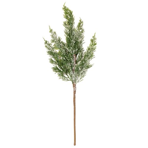 Dirbtiniu sniegu padengta pušies šaka gėlių kompozicijoms ir Advento dekoracijoms, 40 cm, 3 vnt. | Floristik24.lt