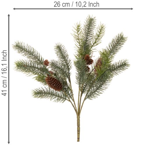 Dirbtinė eglės šakelė su kankorėžio dekoracija, 41 cm | Floristik24.lt