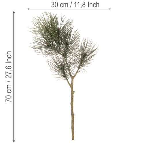 Dirbtinė pušies šaka stalo dekoracijoms ir vazoms, 70 cm | Floristik24.lt