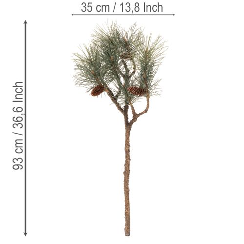 Dirbtinė pušies šaka su kankorėžiais, svetainės dekoracija, 93 cm | Floristik24.lt