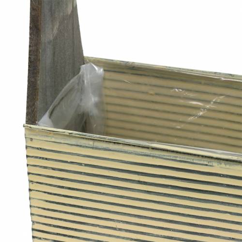 Floristik24 Sėjamoji su rankena kremu, pilkai baltai plauta mediena, metalas 30 × 12,5 cm / 28 × 12 cm rinkinys iš 2