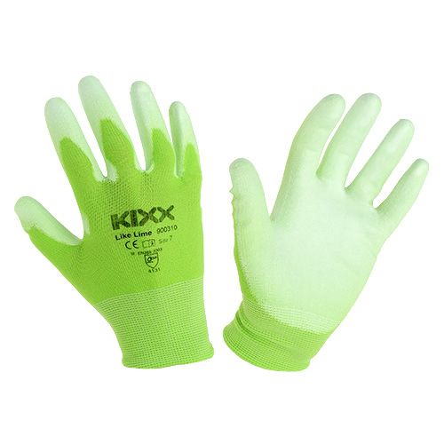 daiktų Kixx sodo pirštinės 7 dydis šviesiai žalios, kalkinės spalvos