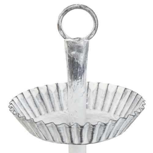 Floristik24 Tortų stovas Shabby Chic metalinis baltas 2 pakopų Ø16,5cm