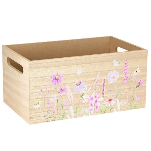 Floristik24 Maža medinė dėžutė medinė dėžutė gėlių drugelis 30x18cm