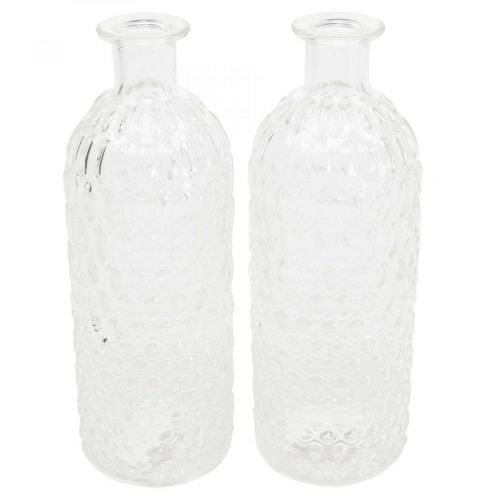 Maža stiklinė vaza vaza korio išvaizda dekoratyvinė vaza stiklas H20cm 6vnt
