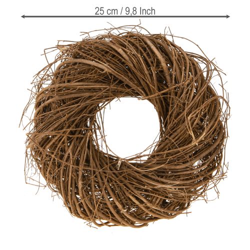 daiktų Nedidelis vainikas iš šakelių, dekoratyvinis vainikas iš natūralios guobos, Ø25cm