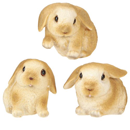 daiktų Mažas Velykų zuikis Dekoratyvinis Bunny Polyresin 9×6×6,5cm 3vnt