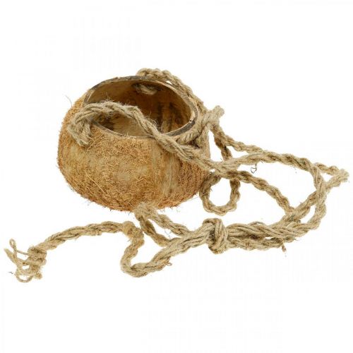 daiktų Pakabinamas kokosinis dubuo, natūralaus augalo dubuo, pakabinamas krepšelis Ø8cm L55cm