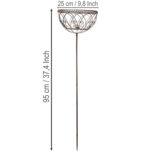 daiktų Metalinis sodo krepšelis, vintažinio stiliaus dekoratyvinis elementas, skirtas stilingam naudojimui lauke, 95 cm