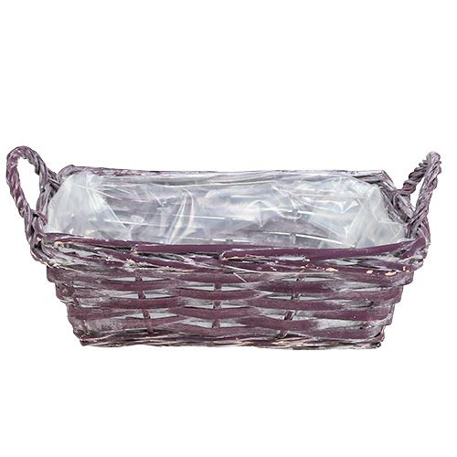Floristik24 Kvadratinis krepšelis tamsiai violetinis 25cm x 18cm H10cm