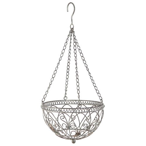 Floristik24 Pakabinamas krepšelis metalinis gėlių krepšelis senovinės išvaizdos Ø25cm H56cm