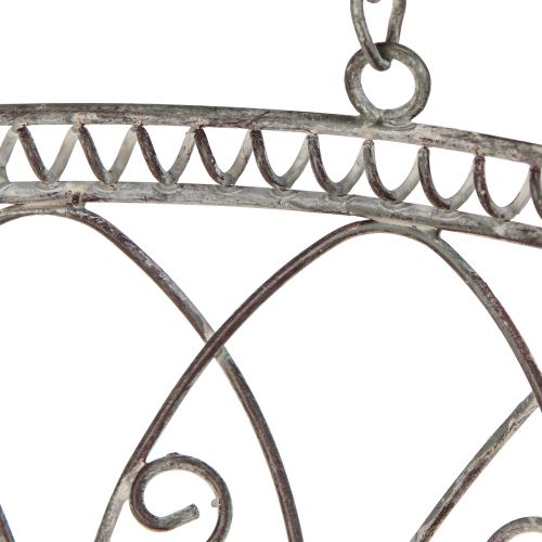 Floristik24 Pakabinamas krepšelis metalinis gėlių krepšelis senovinės išvaizdos Ø25cm H56cm