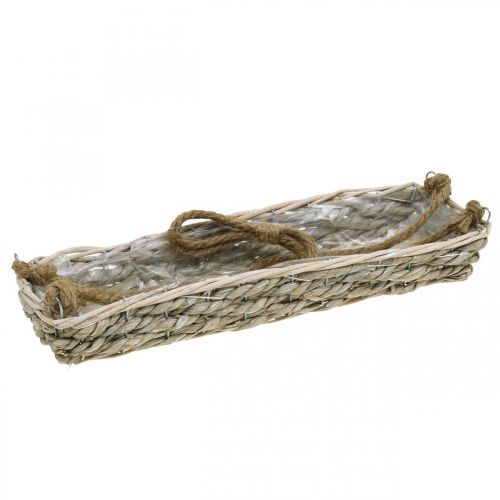 daiktų Krepšelis pakabinimui, pakabinamas krepšelis, vazonas pintas natūralios spalvos, skalbtas baltas L43,5cm