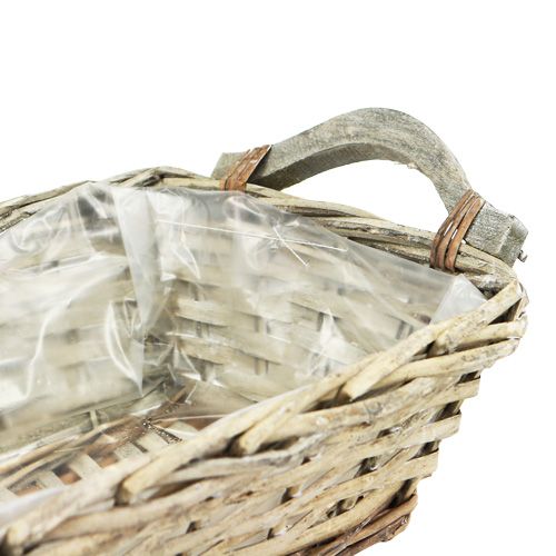 Floristik24 Raffia krepšelis kvadratinis gamta 27cm x 19cm
