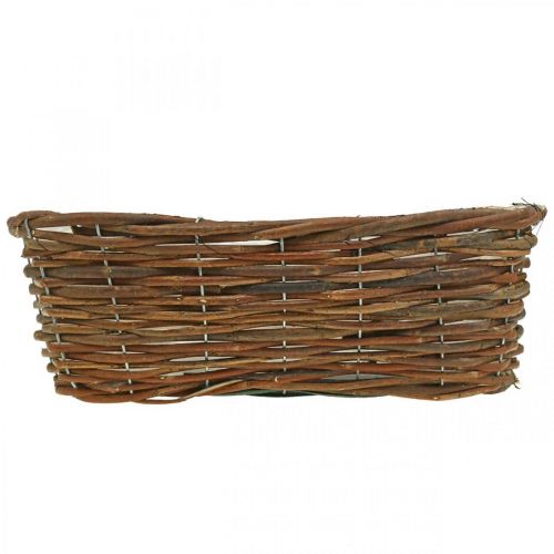 Floristik24 Krepšelis sodinimui, gėlių dekoracijos, natūralaus medžio krepšelis L35cm 11,5cm