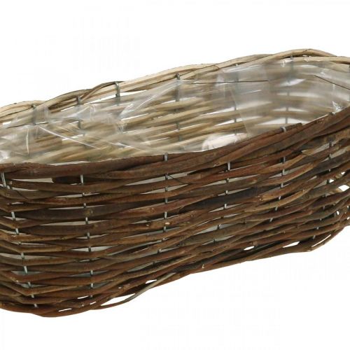 Floristik24 Krepšelis sodinimui, gėlių dekoracijos, natūralaus medžio krepšelis L35cm 11,5cm