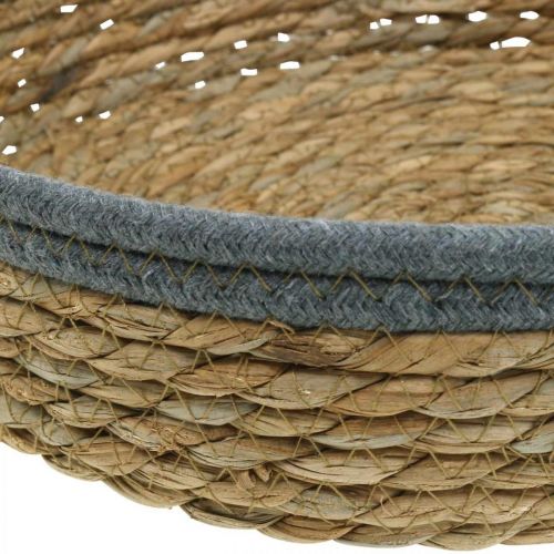 daiktų Krepšelio padėklas apvalus, natūralaus augalo dubuo, dekoratyvinis padėklas pintas gamtos Ø33/30/25cm H8/7cm rinkinys iš 3 vnt.