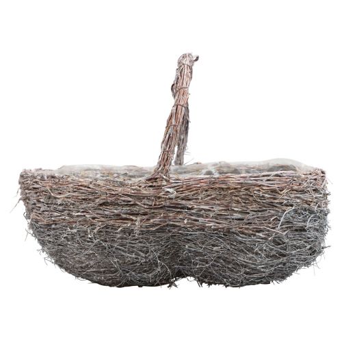 Floristik24 Krepšelis su rankena augalų krepšelis baltintas 40/34/27cm rinkinys iš 3