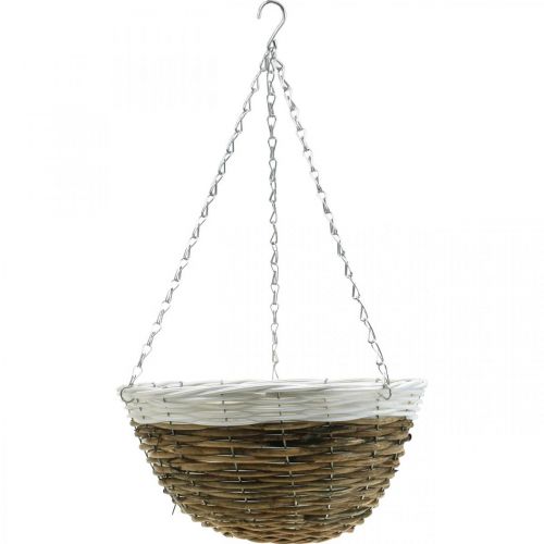 daiktų Augalų dubuo, pakabinamas krepšelis, pakabinamas krepšelis natūralus, baltas Ø35cm