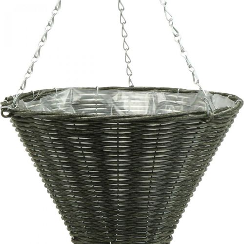 Floristik24 Krepšelis šviesus kūgio krepšys pilkas Ø35cm H37cm