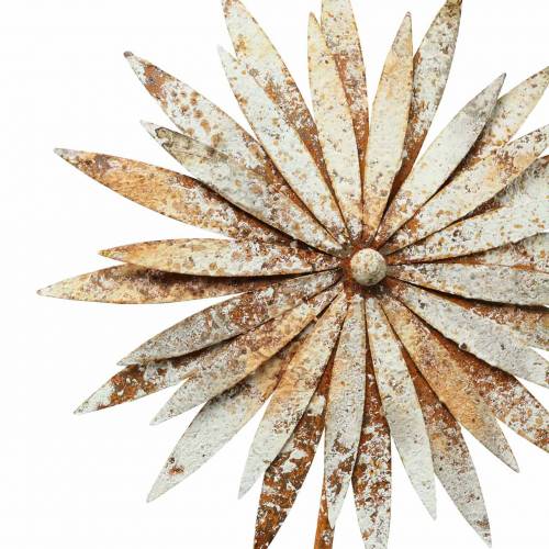 Floristik24 Sodo kamštis rugiagėlių patina metalas baltas Ø18cm H88cm