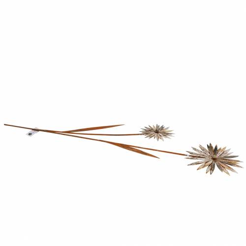 Floristik24 Sodo kištukas rugiagėlių patina metalinis baltas Ø10 / 15cm H66cm