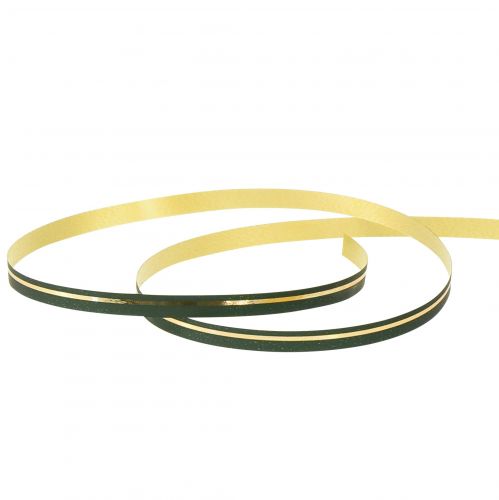 daiktų Garbanojimo juostelė dovanų juostelė žalia su auksinėmis juostelėmis 10mm 250m
