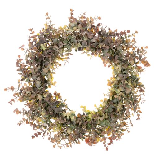 Dirbtinis eukalipto vainikas, rudens dekoracija, apvalus, 45 cm