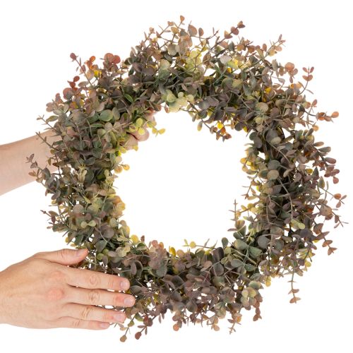 Dirbtinis eukalipto vainikas, rudens dekoracija, apvalus, 45 cm | Floristik24.lt