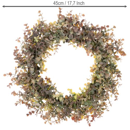 Dirbtinis eukalipto vainikas, rudens dekoracija, apvalus, 45 cm | Floristik24.lt
