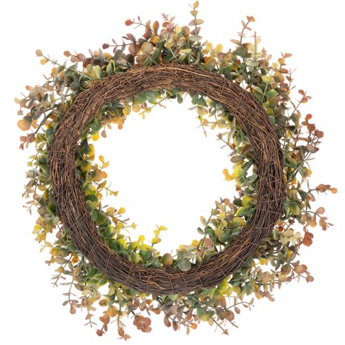 Dirbtinis eukalipto vainikas, rudens dekoracija, apvalus, 45 cm | Floristik24.lt