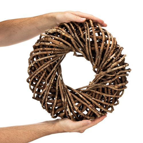 Vainikas iš natūralių šakelių, apvalus rotango vainikas rankdarbiams, 35 cm | Floristik24.lt