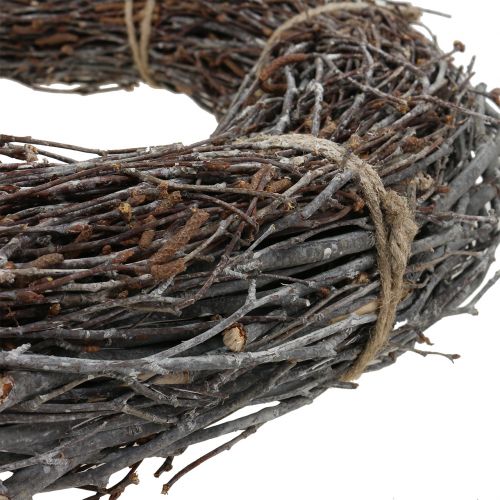 Floristik24 Šepetėlio vainikas Ø49cm skalbtas baltas