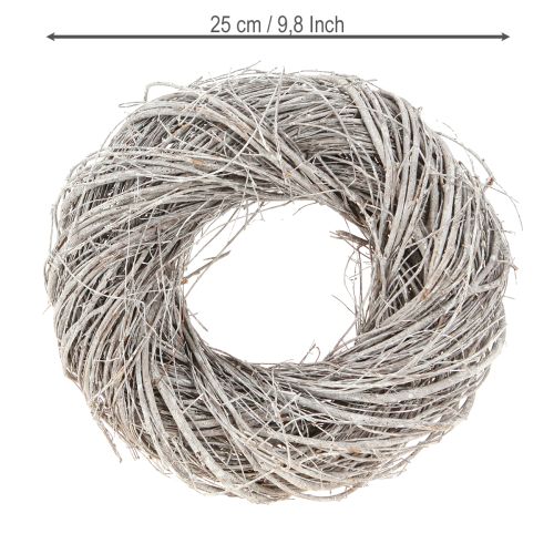 daiktų Vainikas Guobos Baltas Dekoratyvinis vainikas Balintas Natūralus vainikas Ø25cm