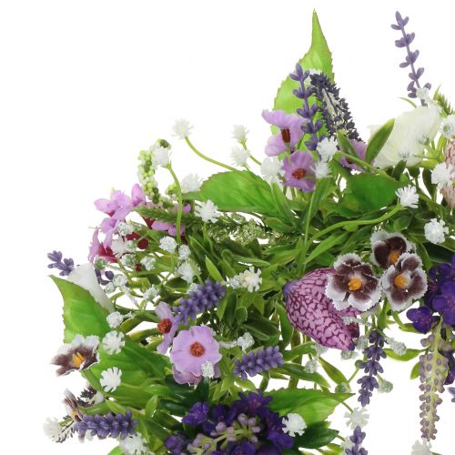 Floristik24 Vainikas šaškių lentos gėlė/levanda/alyva Ø28cm