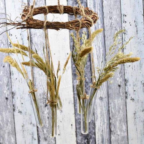 Floristik24 Gluosnių vainikas su mėgintuvėliais, dekoratyvinis vainikas pakabinti L85cm Ø28cm