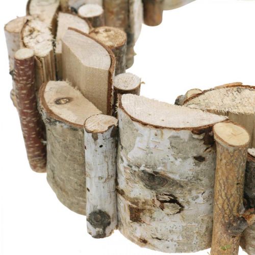 Floristik24 Dekoratyvinis vainikas beržo medžio vainiko stalo puošmena Ø30cm H7cm