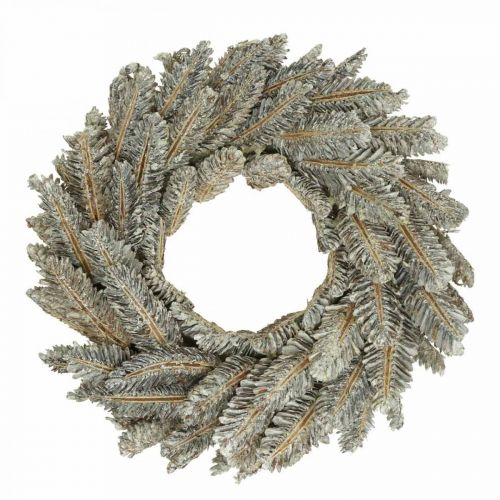 Dekoratyviniai vainiko kūgiai Advento vainiko durų vainikas baltas, blizgučiais Ø35cm
