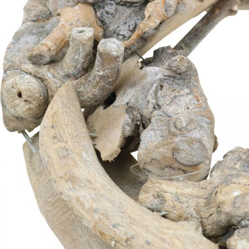 Floristik24 Dekoratyvinis vainikas medžio šaknų vainikas baltas skalbtas Ø35cm H9cm